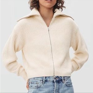 Everlane Chunky Zip Cardigan Cropped